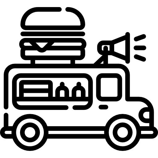 A graphic of a food truck